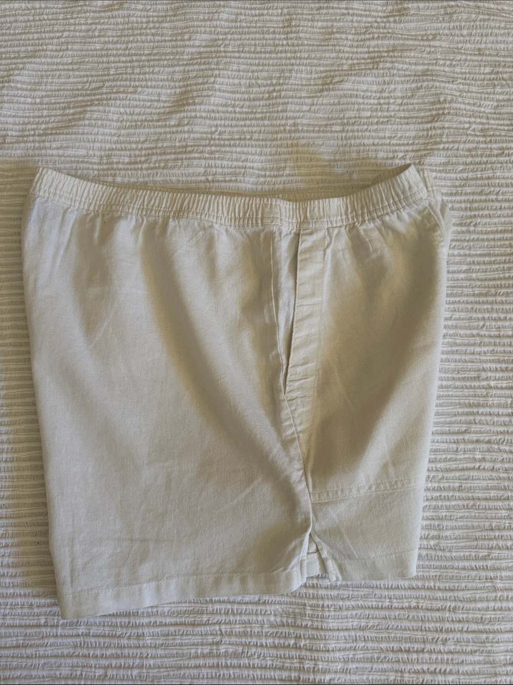 White linen blend elastic shorts sz XXL